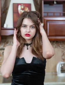 Olivia - black dress and high heels